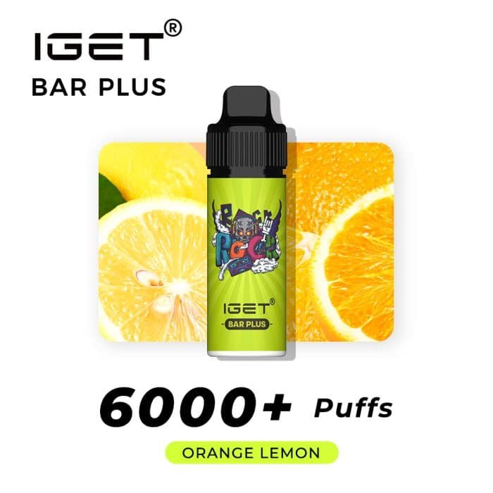 IGET BAR PLUS ORANGE LEMON – 6000 PUFFS