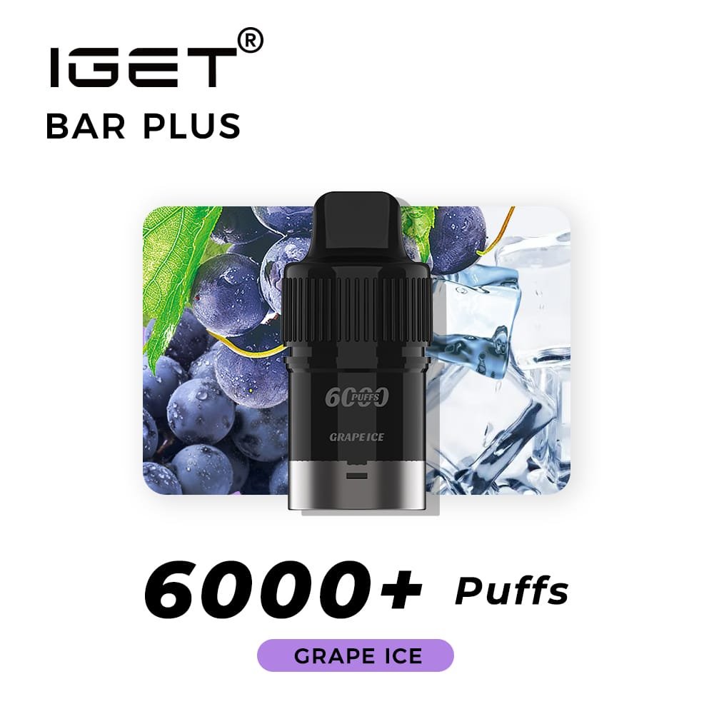 IGET BAR PLUS POD ONLY GRAPE ICE – 6000 PUFFS