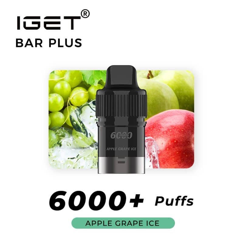 IGET BAR PLUS POD ONLY APPLE GRAPE ICE – 6000 PUFFS