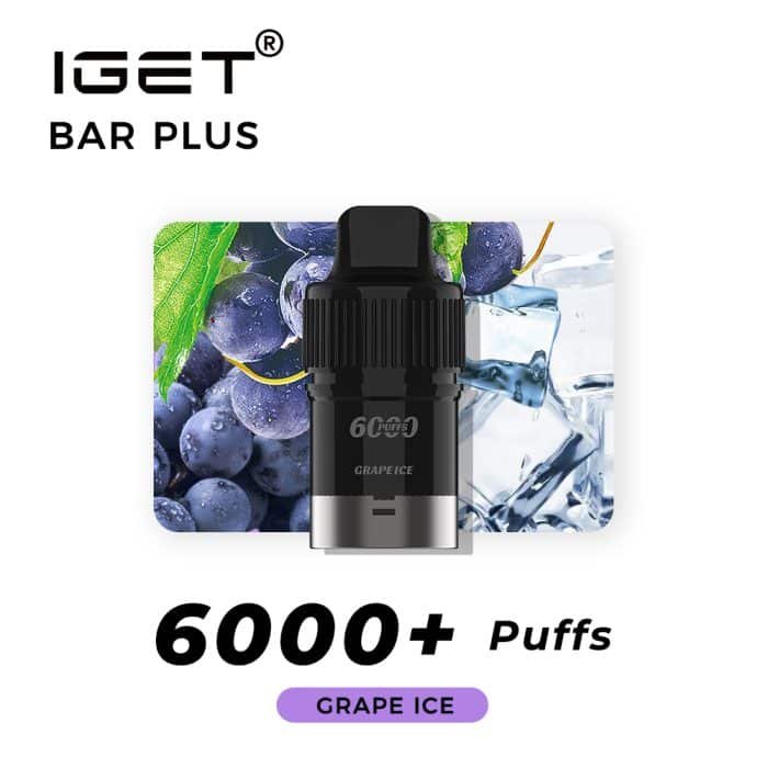 IGET BAR PLUS POD ONLY GRAPE ICE – 6000 PUFFS