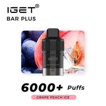 IGET BAR PLUS POD ONLY GRAPE PEACH ICE – 6000 PUFFS
