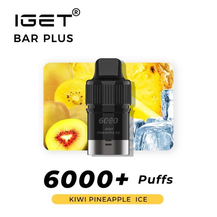 IGET BAR PLUS POD ONLY KIWI PINEAPPLE ICE – 6000 PUFFS