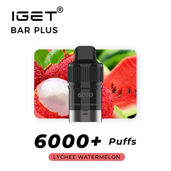 IGET BAR PLUS POD ONLY LYCHEE WATERMELON – 6000 PUFFS