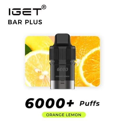 IGET BAR PLUS POD ONLY ORANGE LEMON – 6000 PUFFS