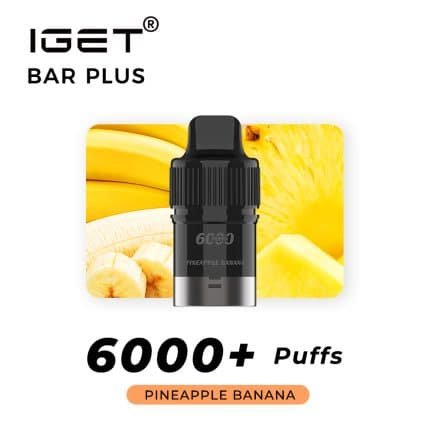 IGET BAR PLUS POD ONLY PINEAPPLE BANANA – 6000 PUFFS