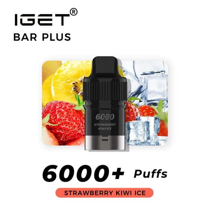 IGET BAR PLUS POD ONLY STRAWBERRY KIWI ICE – 6000 PUFFS