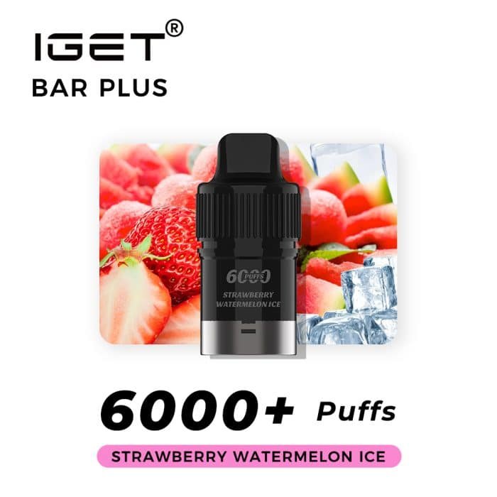 IGET BAR PLUS POD ONLY STRAWBERRY WATERMELON ICE – 6000 PUFFS