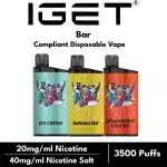 IGET Bar 3500 puffs all flavors